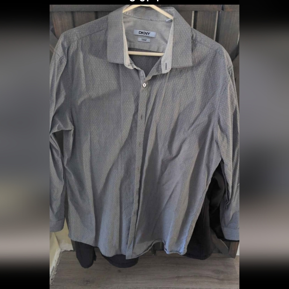 DKNY Charcoal Button Down Shirt